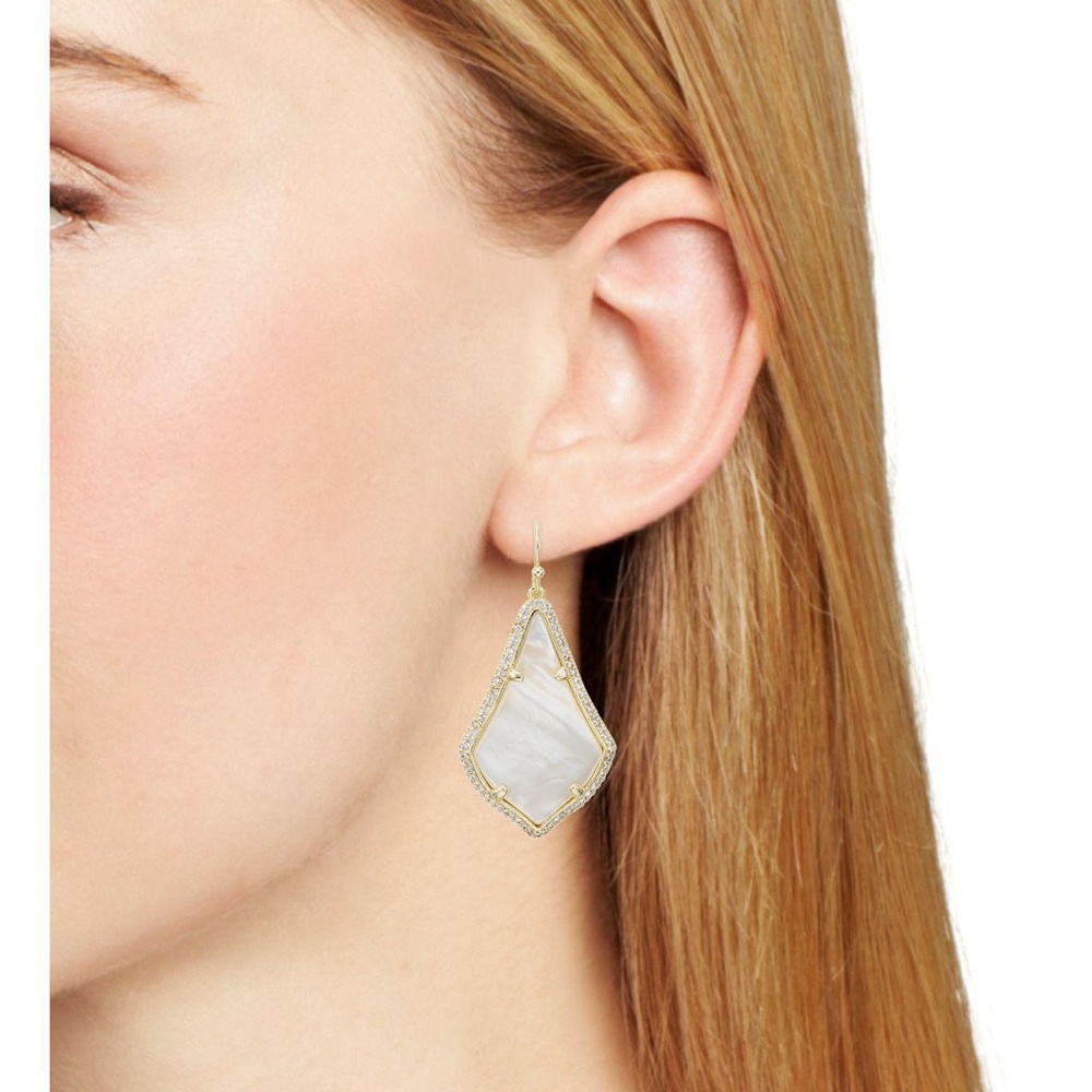 Kendra Scott Alex Mother of Pearl Gold earrings
